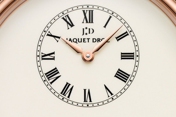 JAQUET DROZ : EMAIL GRAND FEU IVOIRE ET OR ROUGE