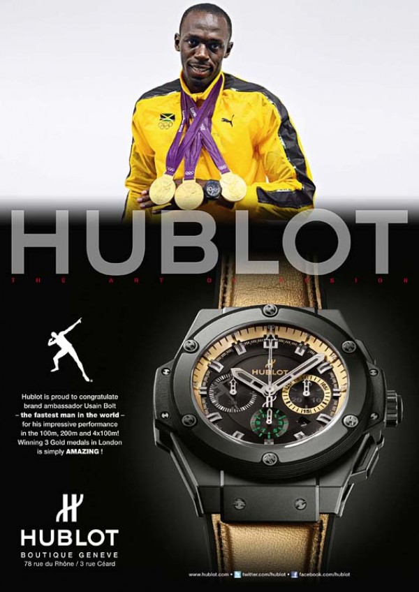 La nouvelle publicité Hublot avec Usain Bolt