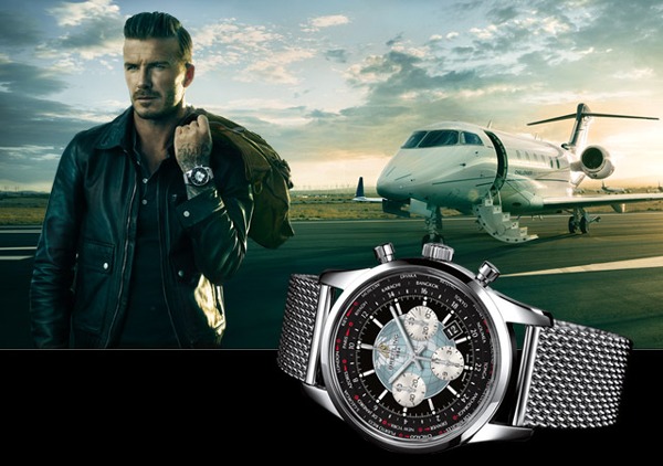 David Beckham feat Breitling Transocean Chronograph Unitime