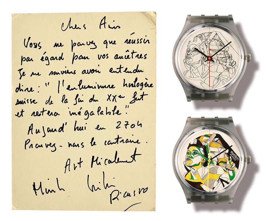 Montre Swatch - Lettre de Kiki Picasso (Schmid-Muller)