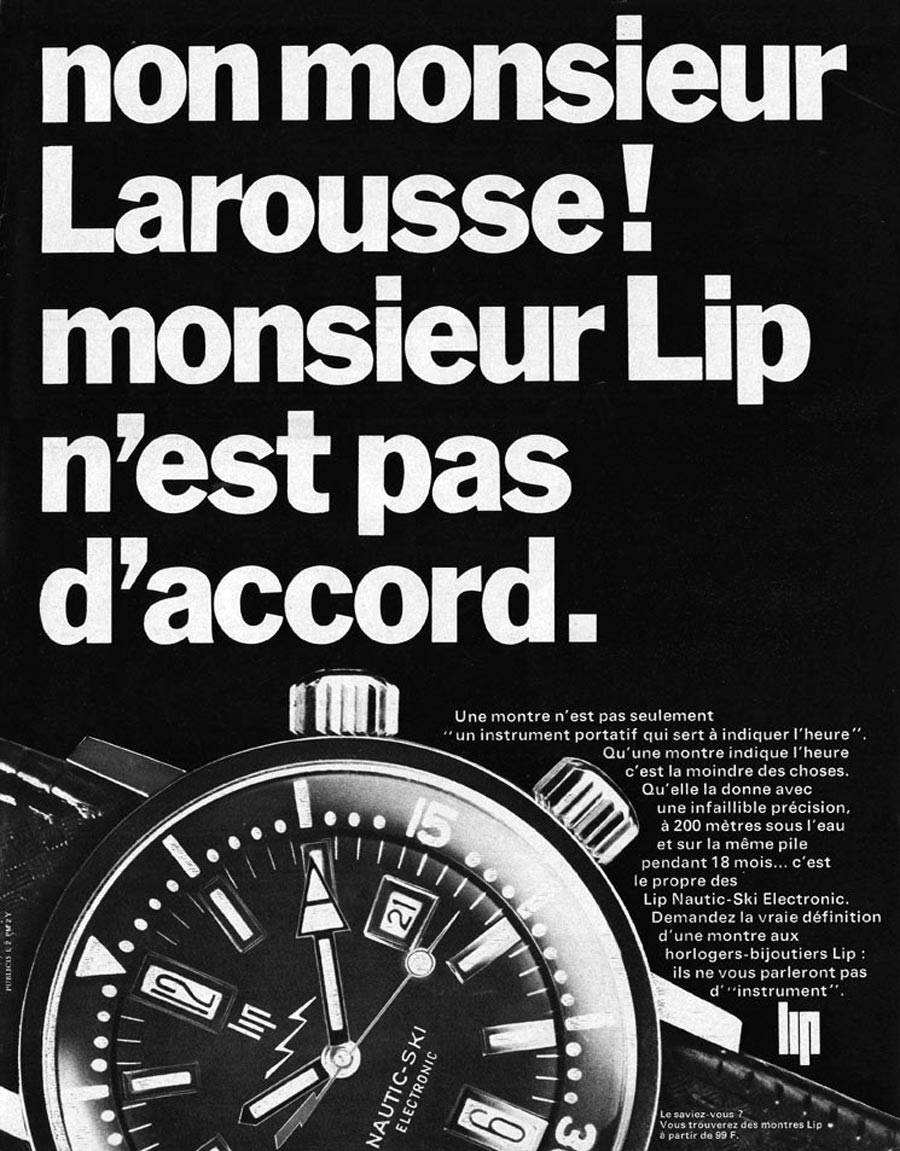 Publicité LIP Nautic Ski 1967