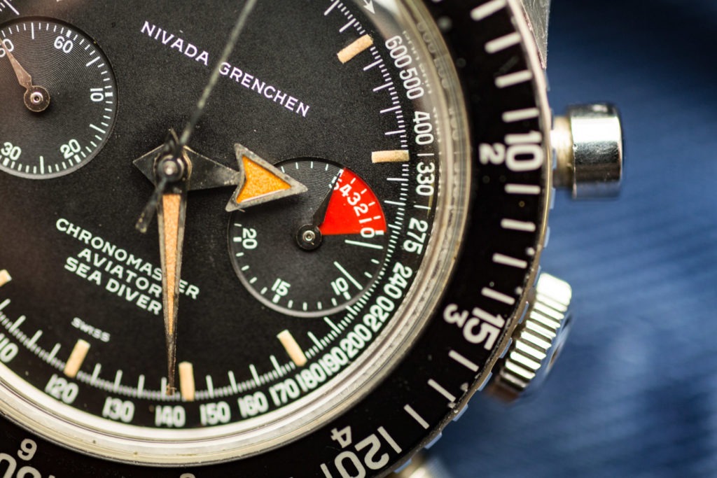 Nivada Grenchen Chronomaster Aviator Sea Diver Chronograph