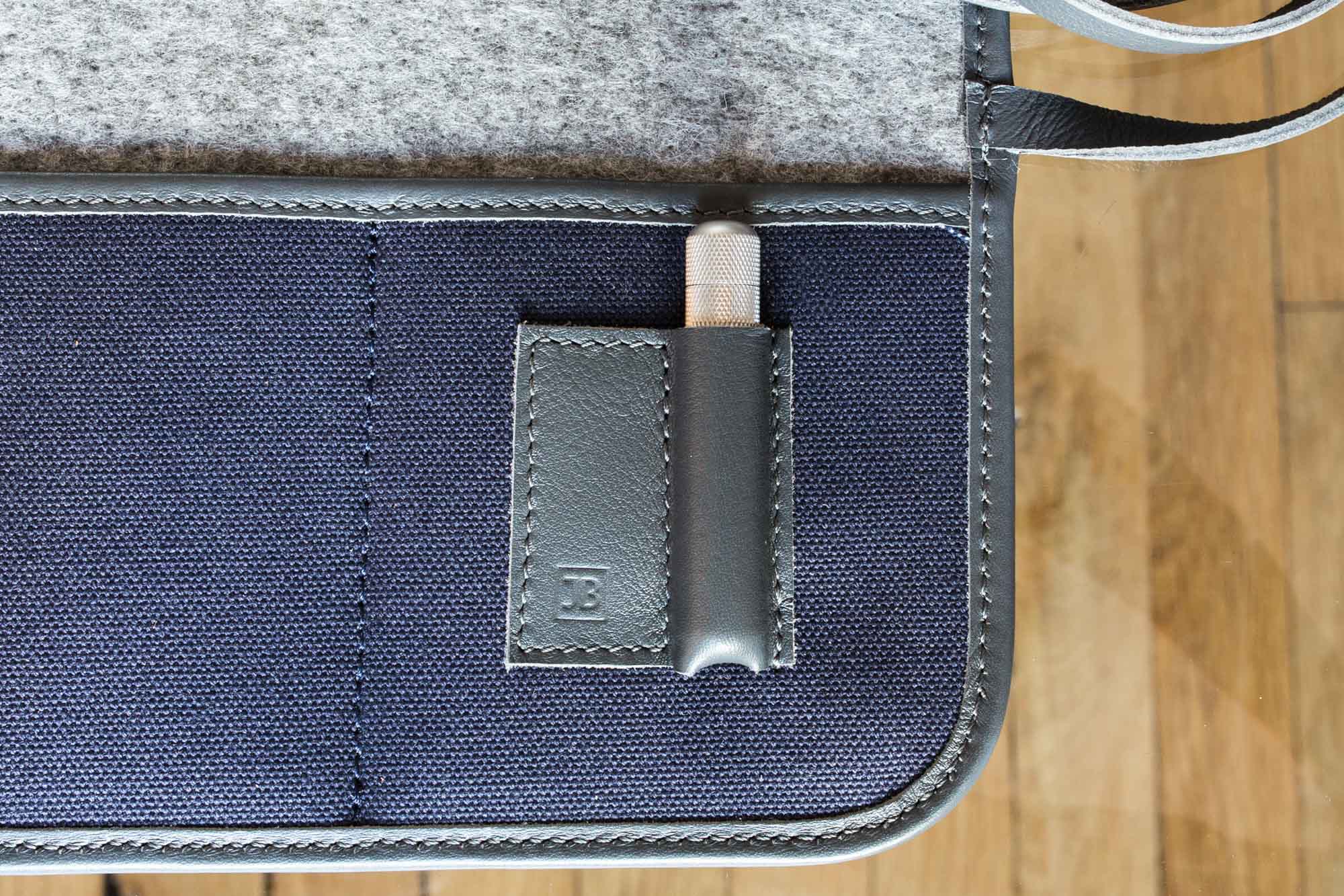 Marmotte - Pochette de transport pour montres en toile canevas bleue