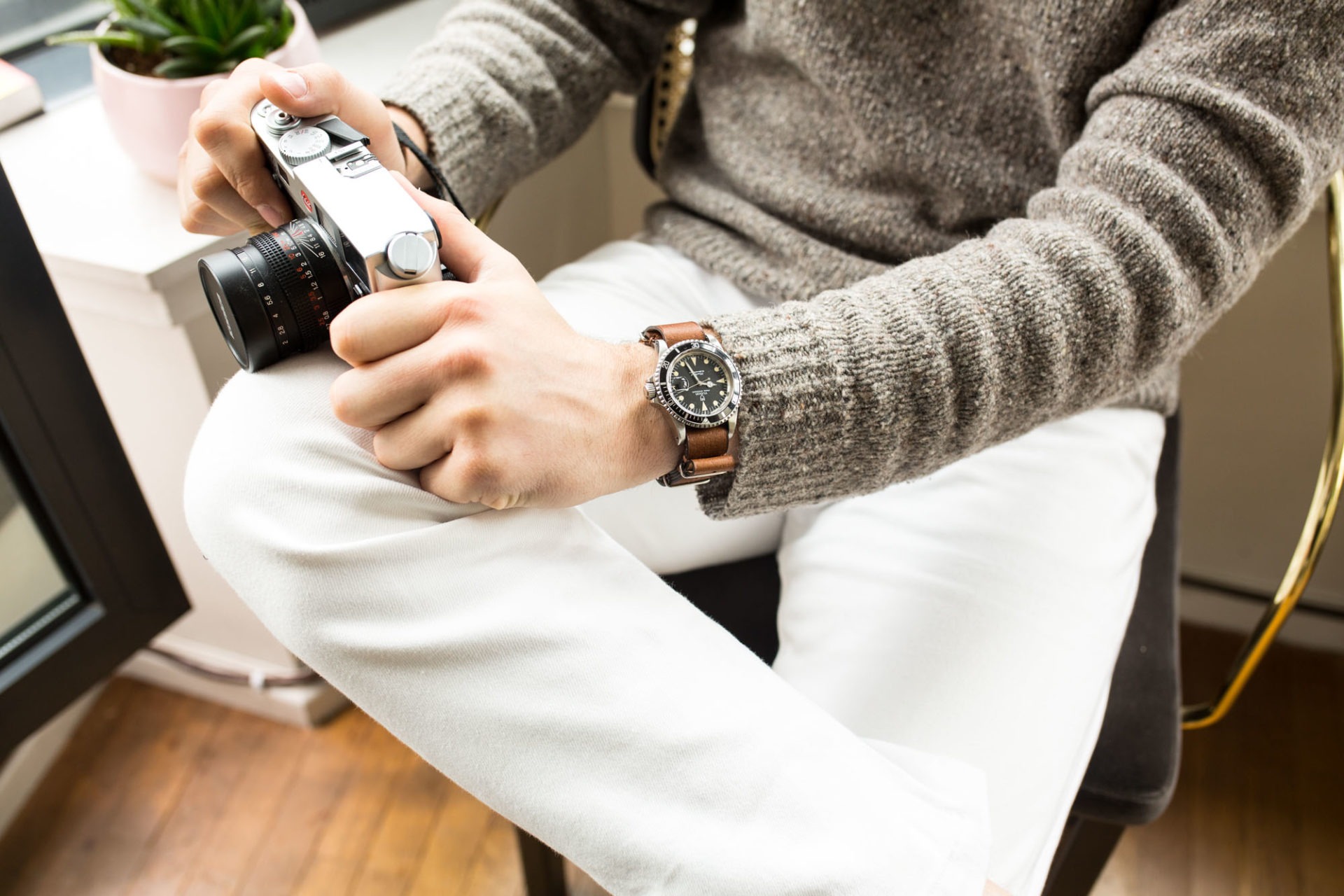 Joseph Bonnie - Bracelet de Montre Nato en cuir vintage des Tanneries Gal - Couleur Café