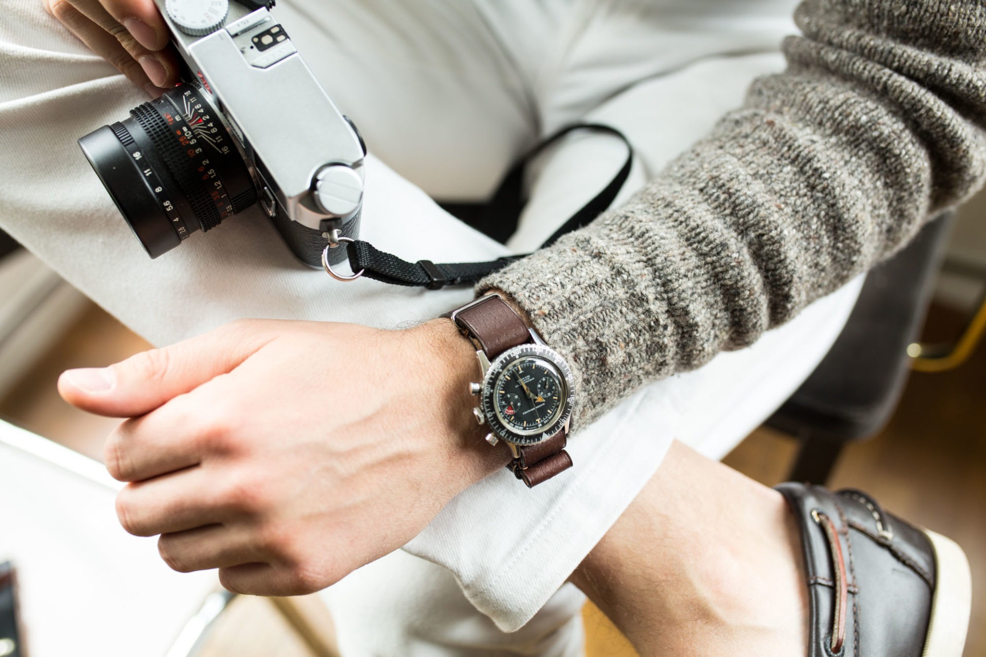 Joseph Bonnie - Bracelet de Montre Nato en cuir vintage des Tanneries Gal - Couleur Chocolat