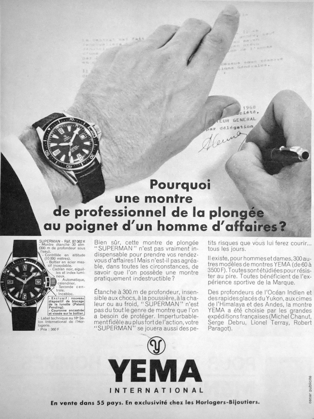 Yema Superman Heritage 1963 - Publicité d'époque