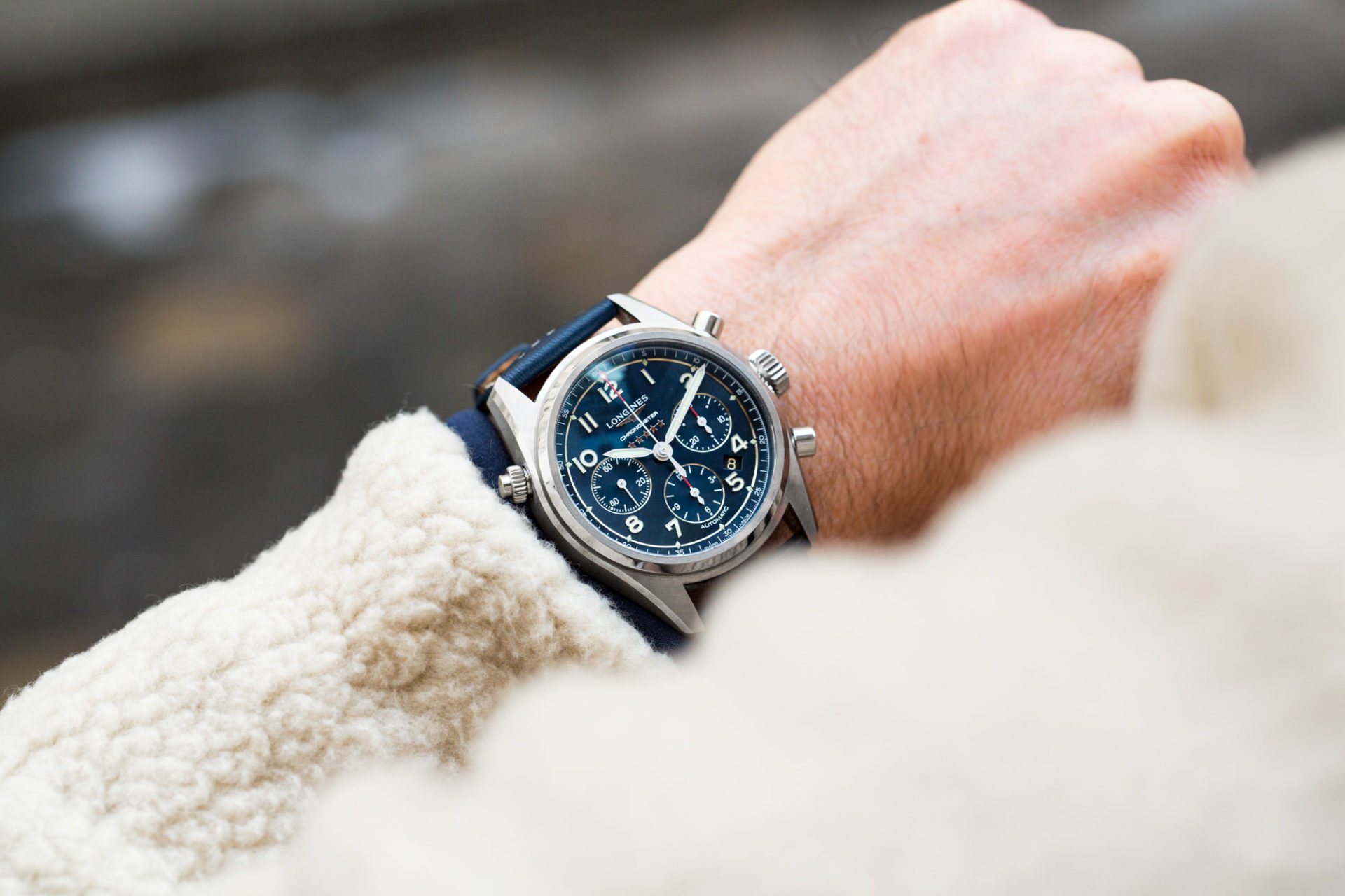 Longines Spirit - Chronographe cadran bleu soleillé