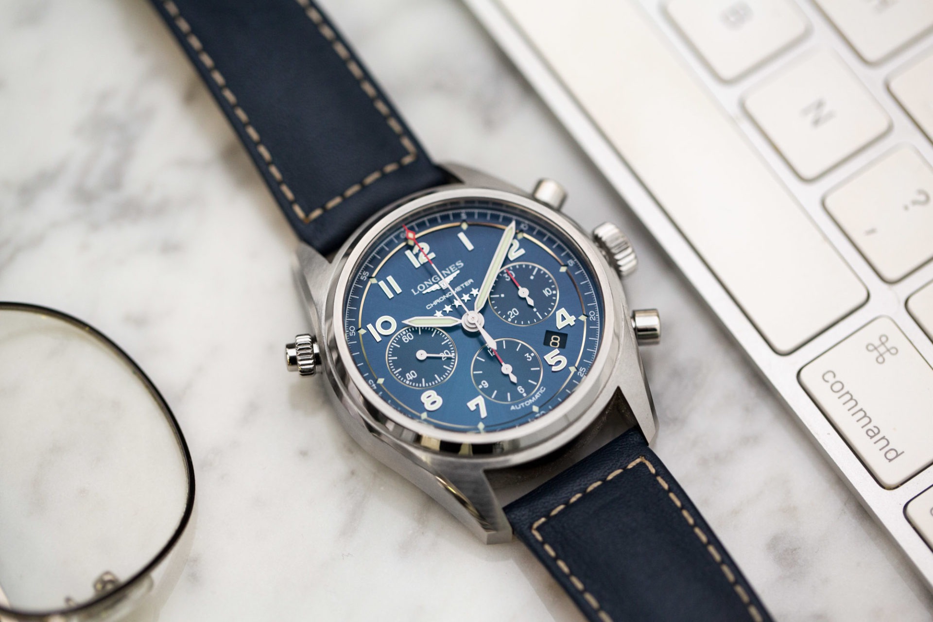 Longines Spirit - Chronographe cadran bleu soleillé