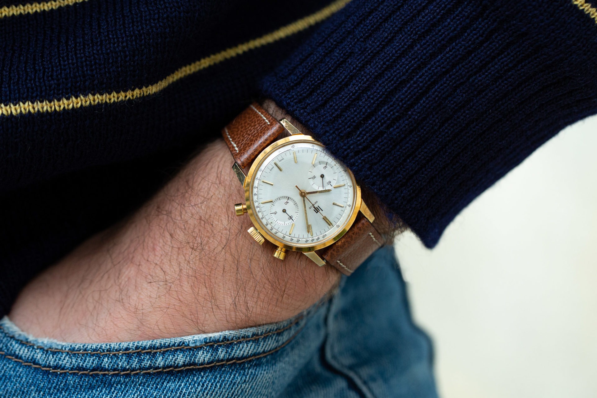 LIP Genève chronographe or - Sélection de montres vintage chez Joseph Bonnie