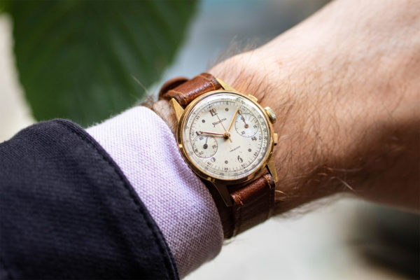 Helvetia chronographe or - Sélection de montres vintage Joseph Bonnie
