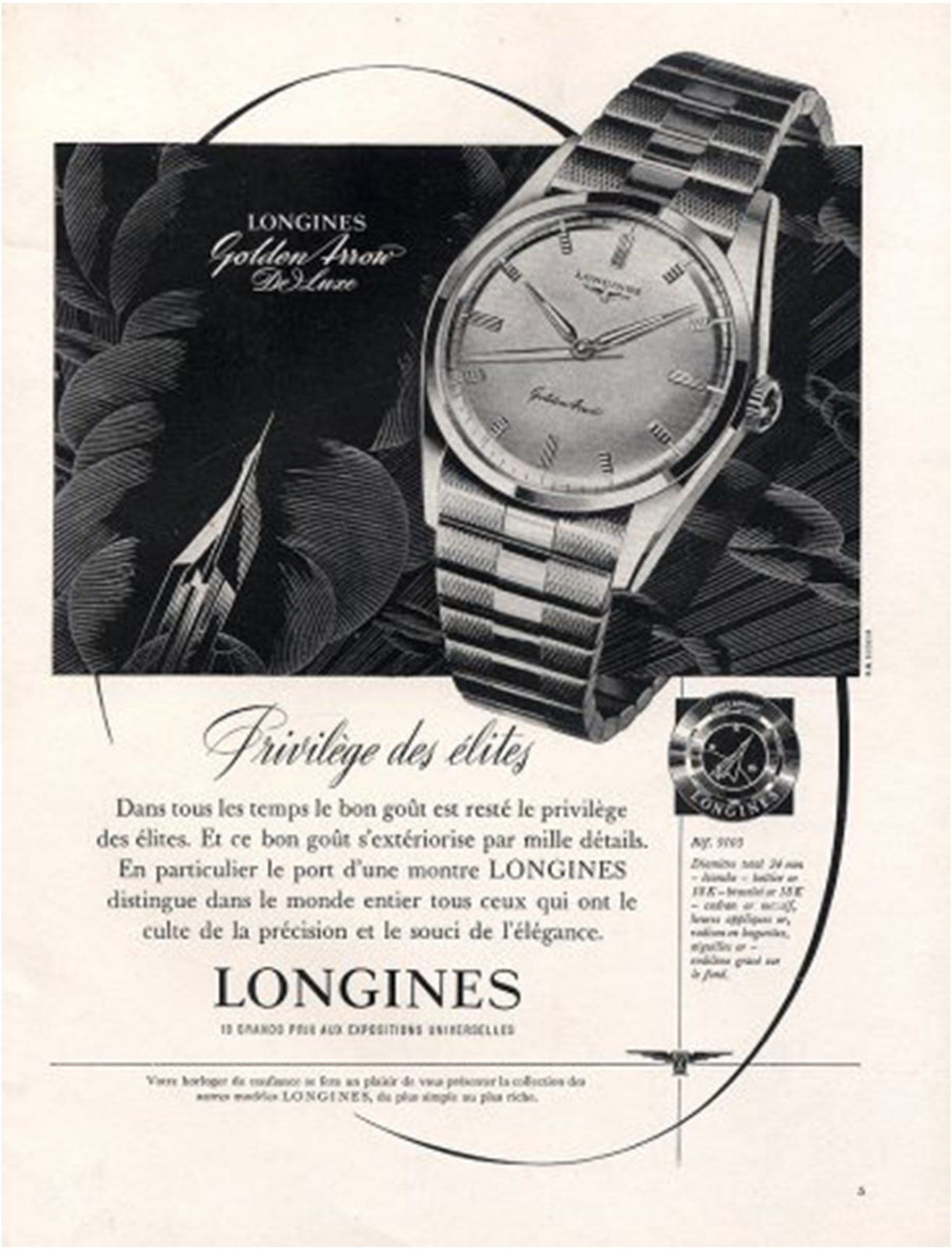 Publicité Longines Silver Arrow