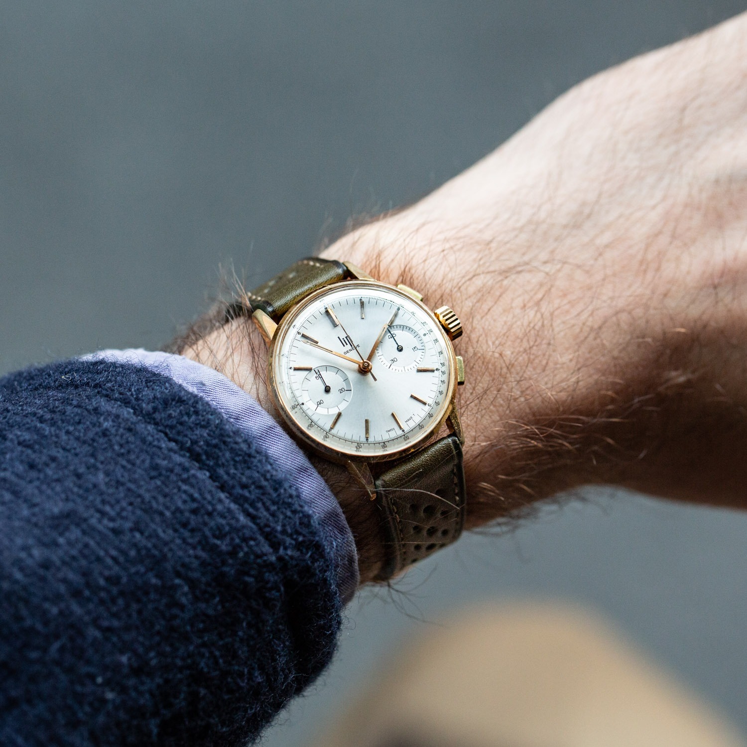 LIP Genève chronographe plaqué or - Sélection de montres vintage Joseph Bonnie