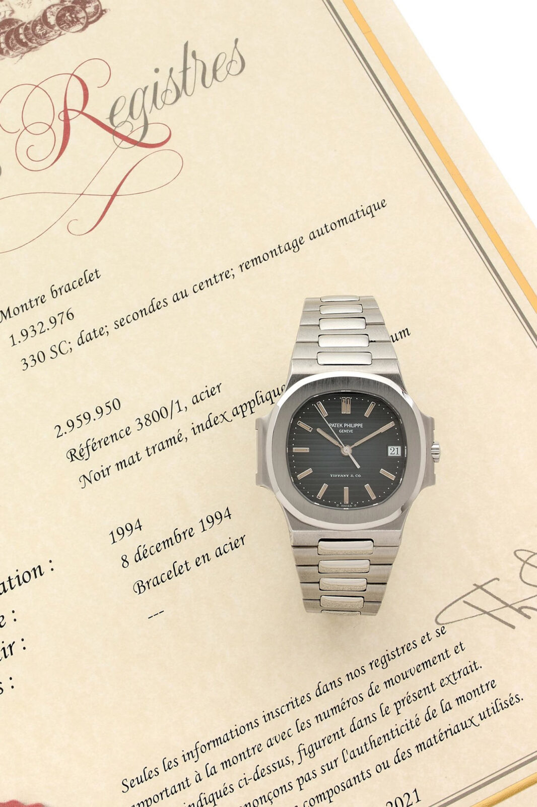 Patek Philippe Tiffany 3800 - Vente importante de montres modernes et de collection chez Antiquorum