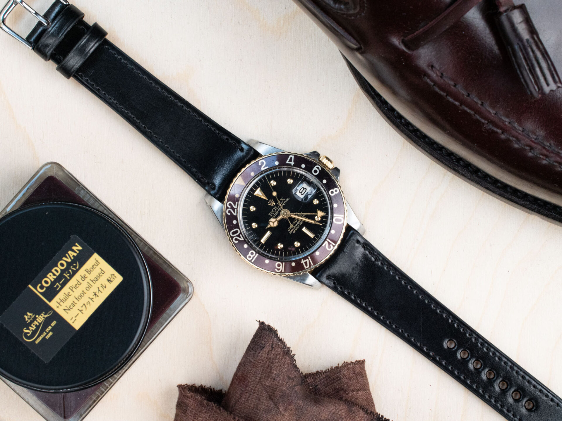 Bracelet de montre JOSEPH BONNIE en Horween Shell Cordovan