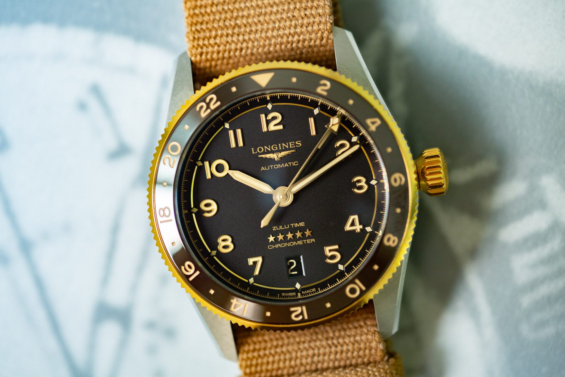 Longines Spirit Zulu Time Or et Acier 39 mm 2023