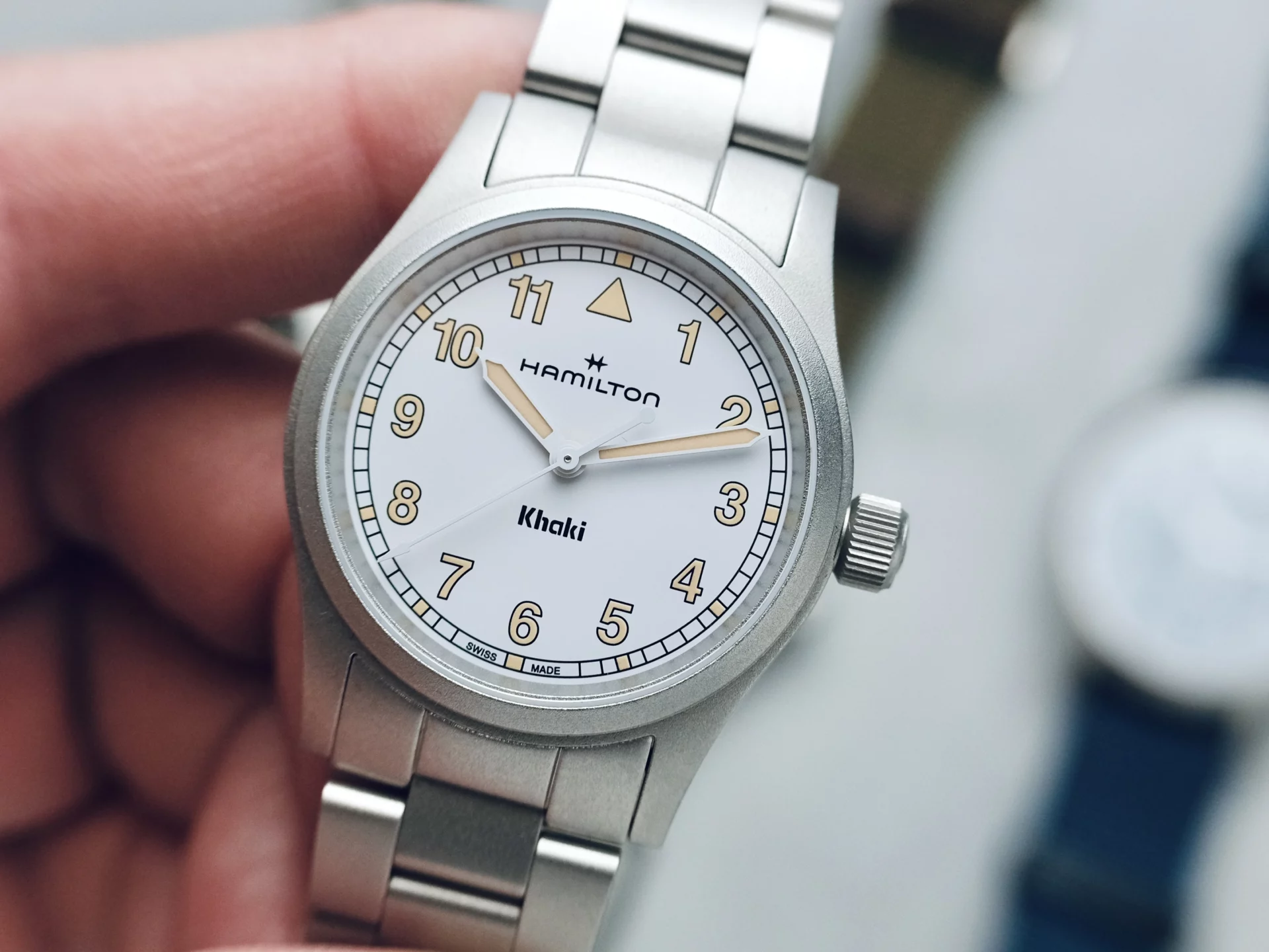 Hamilton Khaki Field Quartz 33mm cadran blanc