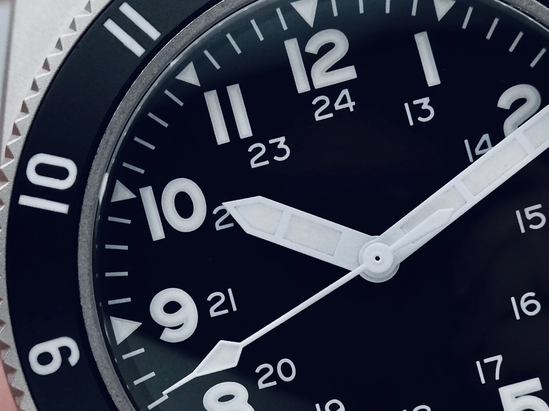 Benrus Type 2 MIL SPEC détails du cadran