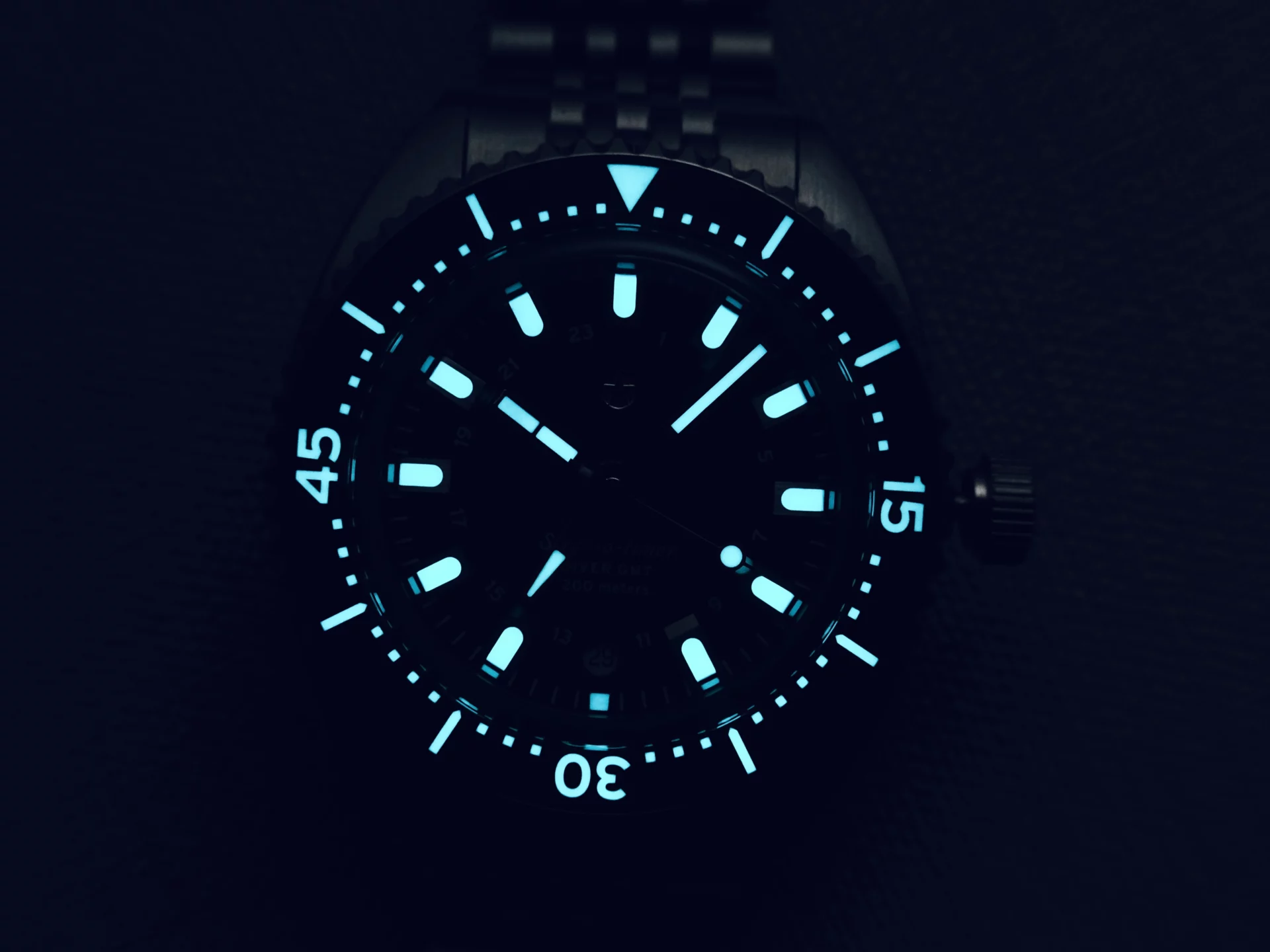 Jack Mason Strat-o-timer Titanium Anthracite luminosité nocturne