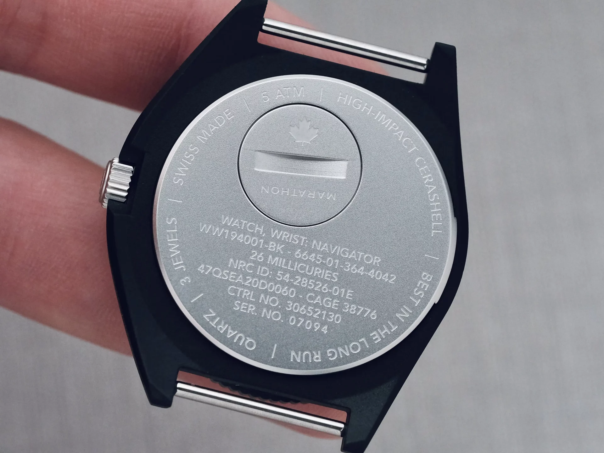 Marathon CeraShell® Navigator Quartz fond de boîte
