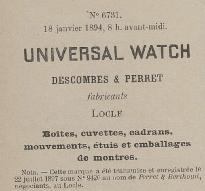 Universal Genève - Universal Watch - Descombes et Perret