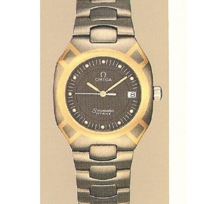 Illustration de catalogue de l’Omega Seamaster Polaris en Titane à cadran gris foncé avec date